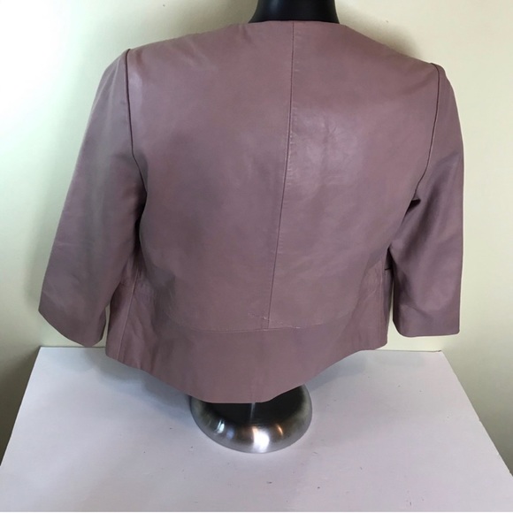 Ted Baker Morisr NEW Crop Leather Jacket Pockets - Picture 6 of 8